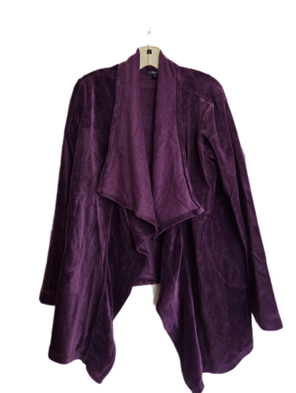 Simply Vera Purple Velvet Waterfall Cardigan Fall Witchy Cozy Size Medium